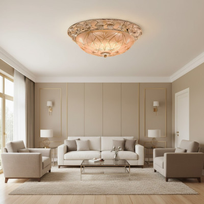 Kroonluchter Plafondlamp Luster Plafondlamp Lampen Glas Goud Rond