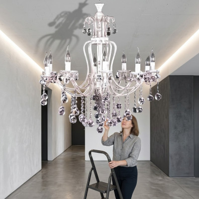 Luxe plafondlamp kroonluchter hanglamp kristal zilver