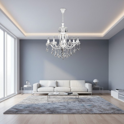Luxe plafondlamp kroonluchter hanglamp kristal zilver