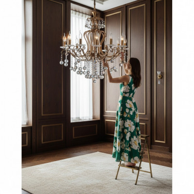 Luxe plafondlamp kroonluchter kroonluchter plafondlamp kristal goud 88x100