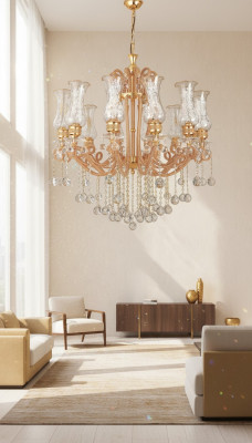 Luxe plafondlamp luchter kroonluchter plafonnière kristal goud