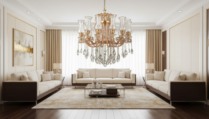 Luxe kroonluchter kristallen plafondlamp gouden lamp