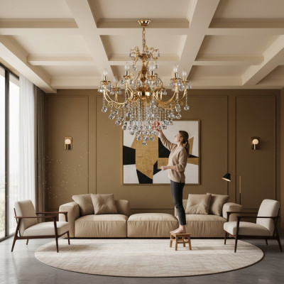 Luxe lamp plafondlamp kroonluchter plafondlamp kristal goud