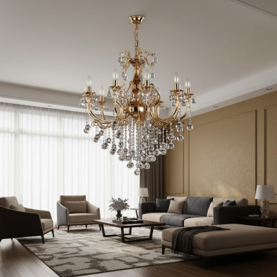 Luxe lamp plafondlamp kroonluchter plafondlamp kristal goud