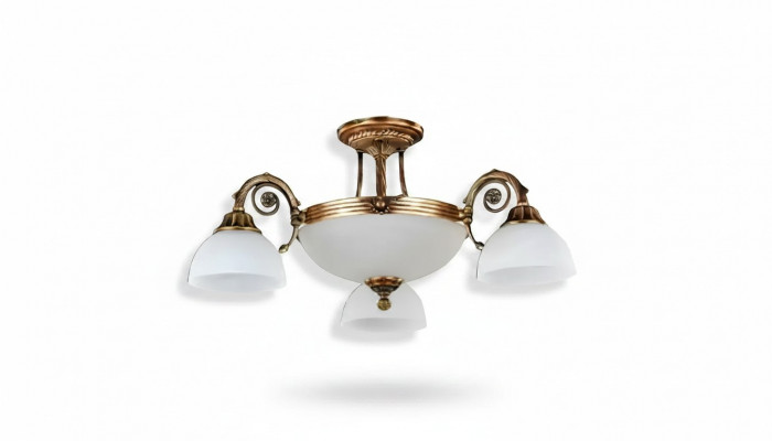 Lampen Plafondverlichting Kroonluchter Kandelaarkroonluchter Wit Plafondlamp Glas Goud 