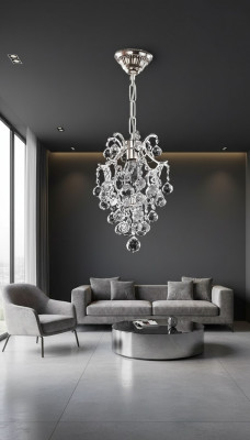 Luxe plafondlamp kroonluchter plafondlamp kristal zilver