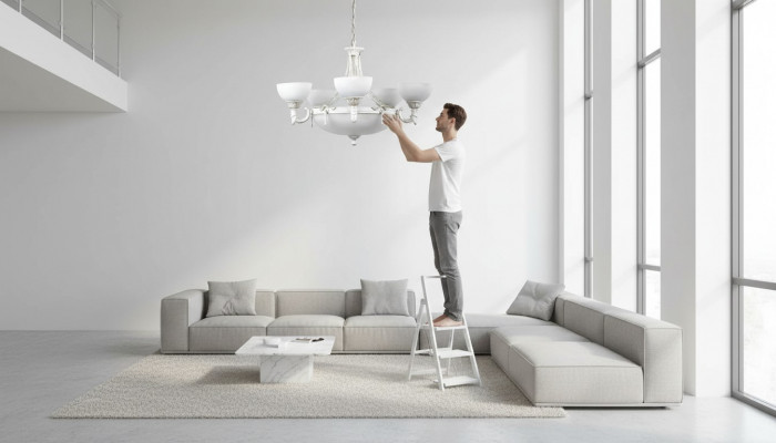Plafondlamp Kroonluchter Plafondlamp Wit Glas 70x77cm