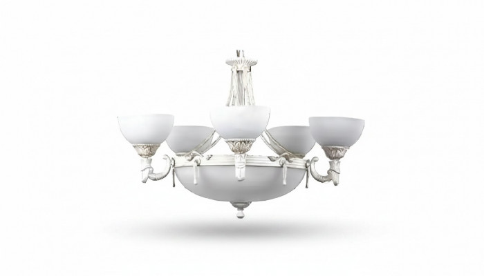 Plafondlamp Kroonluchter Plafondlamp Wit Glas 70x77cm