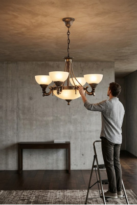 Luster Plafondlamp Moderne Kroonluchter Plafondlamp Beige Glaslamp