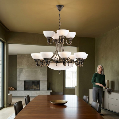 Hanglamp Plafondlamp Kroonluchter Kristallen Kroonluchter Glas Wit Lampen Antieke Stijl