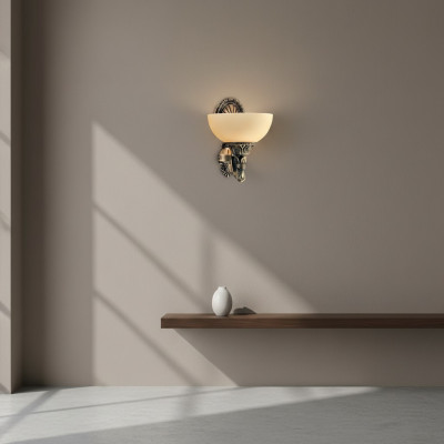 Wandlamp Wandlampen Wandlamp Kroonluchter Wand Lamp Beige Glas Goud