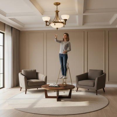Klassieke witte plafondlamp hanglamp gouden design kroonluchter