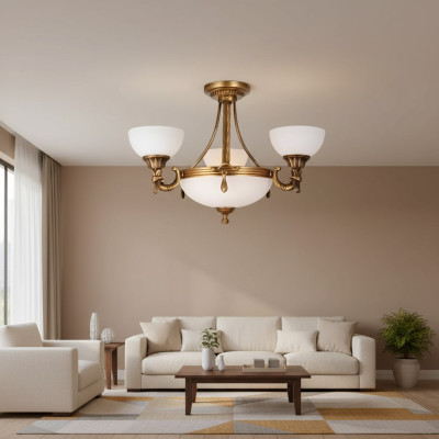Klassieke witte plafondlamp hanglamp gouden design kroonluchter