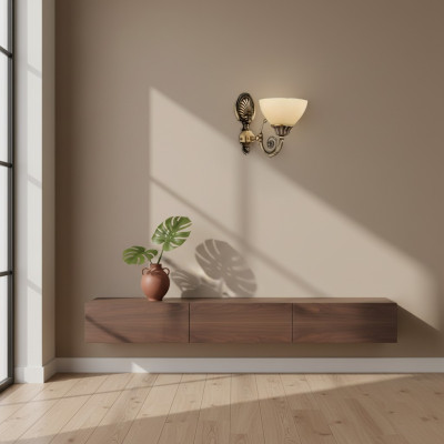 Wandlamp Wandlampen Goud Wandlamp Kroonluchter Wand Lampen Beige Glas