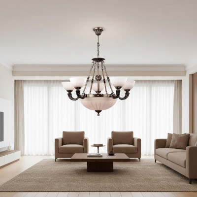 Hanglamp Wit Plafondlamp Kroonluchter Glas Kunst