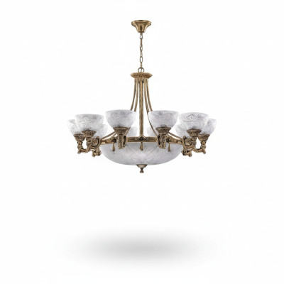Kroonluchter luchter plafondlamp plafonnière lamp glas goud grijs