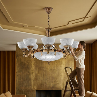 Plafondlamp Kroonluchter Plafondlamp Lamp Kroonluchter Glas Goud Grijs