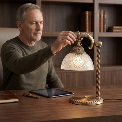 Tafellamp Tafellamp Lamp Verlichting Goud Lampen Glas Goud Grijs Kunst