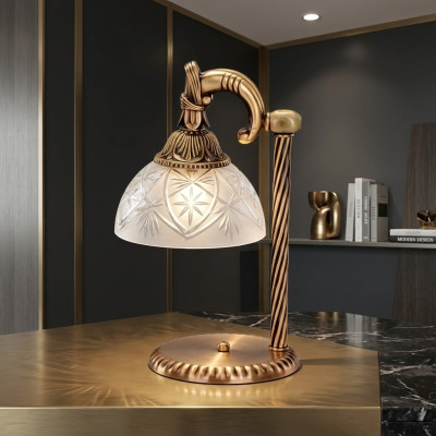 Tafellamp Tafellamp Lamp Verlichting Goud Lampen Glas Goud Grijs Kunst
