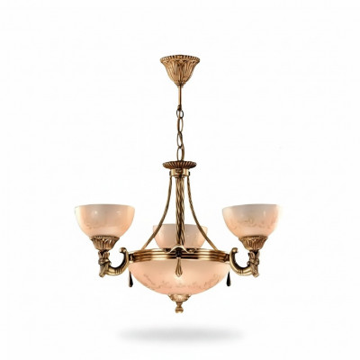 Plafondlamp kroonluchter plafondlamp lamp kroonluchter glas goud beige