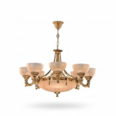 Luster plafondlamp plafondlamp lamp kroonluchter glas goud beige
