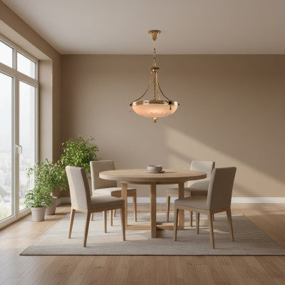 Kroonluchter plafondlamp luster plafondlamp lamp glas goud beige