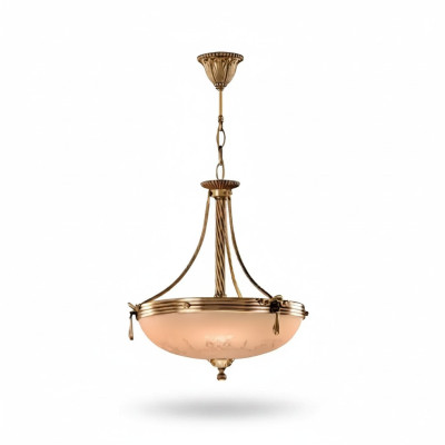 Kroonluchter plafondlamp luster plafondlamp lamp glas goud beige