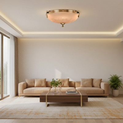 Luster kroonluchter plafondlamp plafondlamp lamp glas goud beige