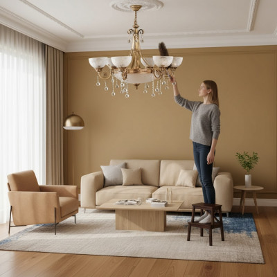 Luster Plafondlamp Plafondlicht Lamp Kroonluchter Glas Goud Ridder Hotel