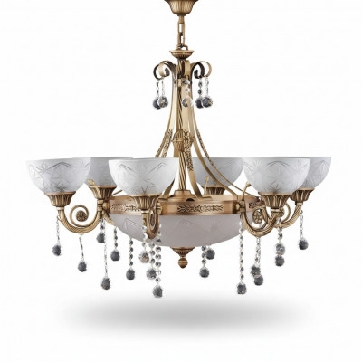 Luster Plafondlamp Plafondlicht Lamp Kroonluchter Glas Goud Ridder Hotel