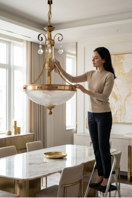 Lamp Plafondlamp Kroonluchter Plafondlamp Kandelaar Glas Goud Grijs