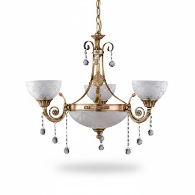 Kroonluchter lamp plafondlamp luchter plafondlamp glas goud grijs