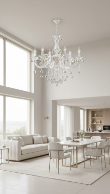 Luxe kroonluchter plafondlamp luster plafondlamp wit kristal