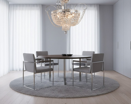 Luster plafondlamp luxe kroonluchter plafondlamp zilver kristal