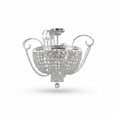 Luster plafondlamp luxe kroonluchter plafondlamp zilver kristal