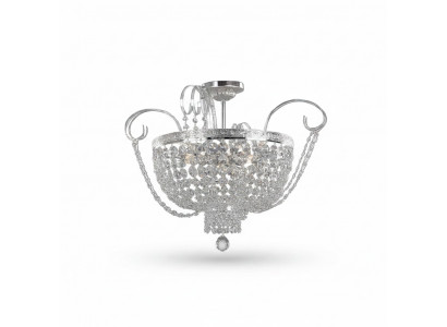 Luster plafondlamp luxe kroonluchter plafondlamp zilver kristal
