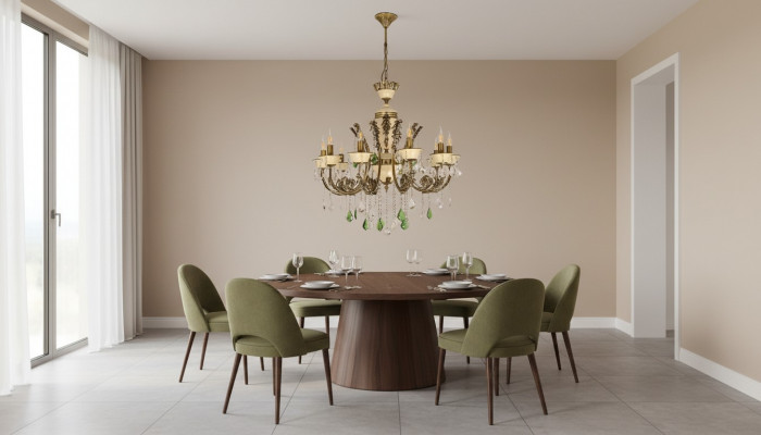 Luxe kroonluchter plafondlamp kroonluchter armatuur lamp bruin kristal 80cm
