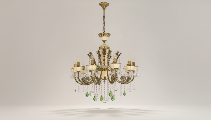 Luxe kroonluchter plafondlamp kroonluchter armatuur lamp bruin kristal 80cm