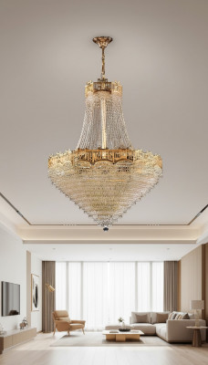 Luxe plafondlamp kroonluchter plafondlamp kroonluchter goud kristal 77x145