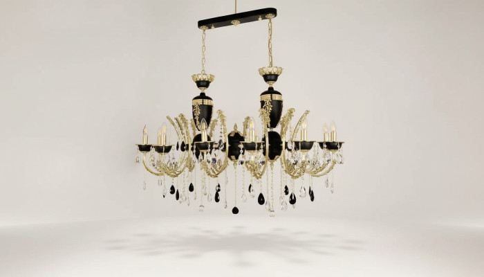 Plafondlamp Luxe Kroonluchter Plafondlamp Luster Kristal Zwart Lamp