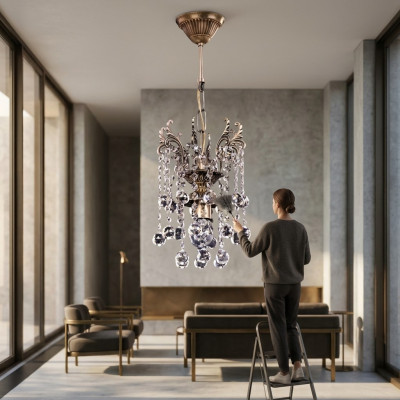 Hanglamp Luxe Kroonluchter Plafondlamp Luster Goud Kristal