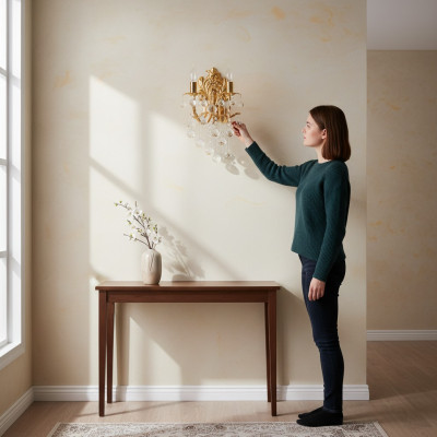 Wandlamp Wandlampen Wandlamp Kroonluchter Wandlampen Kristal Goud