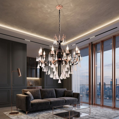 Luxe plafondlamp kroonluchter plafondlamp kroonluchter zwart kristal