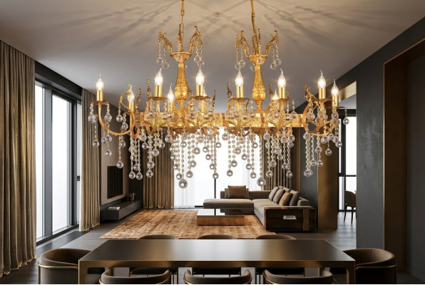 Plafondlamp Luxe Kroonluchter Plafondlamp Lüster Goud Kristallen Lamp