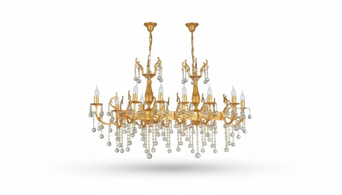 Plafondlamp Luxe Kroonluchter Plafondlamp Lüster Goud Kristallen Lamp