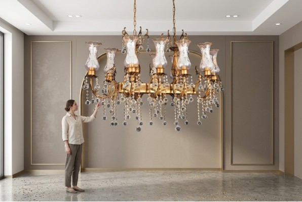 Kroonluchter plafondlamp luxe plafondlamp kroonluchter goud kristal lamp