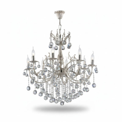 Hanglamp Luxe Zilver Kroonluchter Plafondlamp Lüster Kristallen Lamp