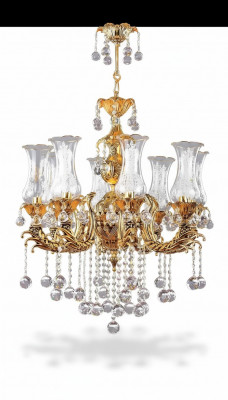 Luster Luxe Plafondlamp Gouden Kroonluchter Kristal Kunst