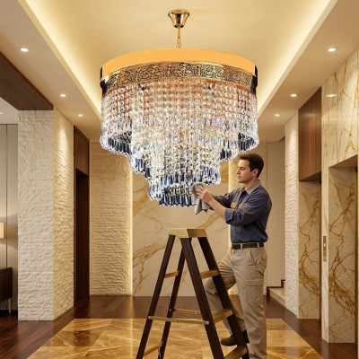 Plafondlamp Luxe Gouden Kroonluchter Hanglamp Kroonluchter Kristal Kunst