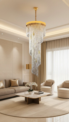 Kroonluchter plafondlamp luxe gouden plafondlamp kroonluchter kristal kunst